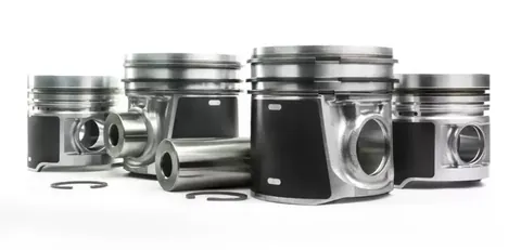 Ilustrasi piston dan komponen engine alat berat